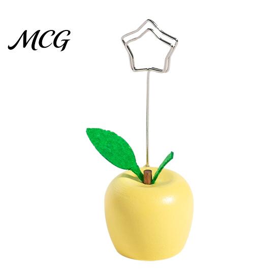 Cute Fruit Vegetable Decor Mushroom/Fruit Card Holder, Wooden Memo Holder Stand, Single Photo Strong Support Note Clip Picture Display Clip,