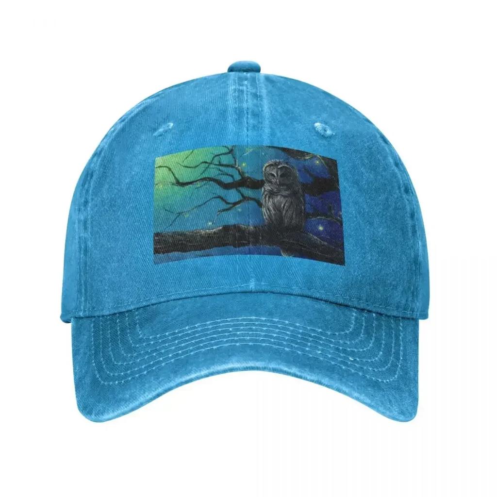 Starry Owl Acrylic Painting of a Magical Night Baseball Cap Military Tactical Caps Christmas Hats UnisexS Baseball Cap WomenS