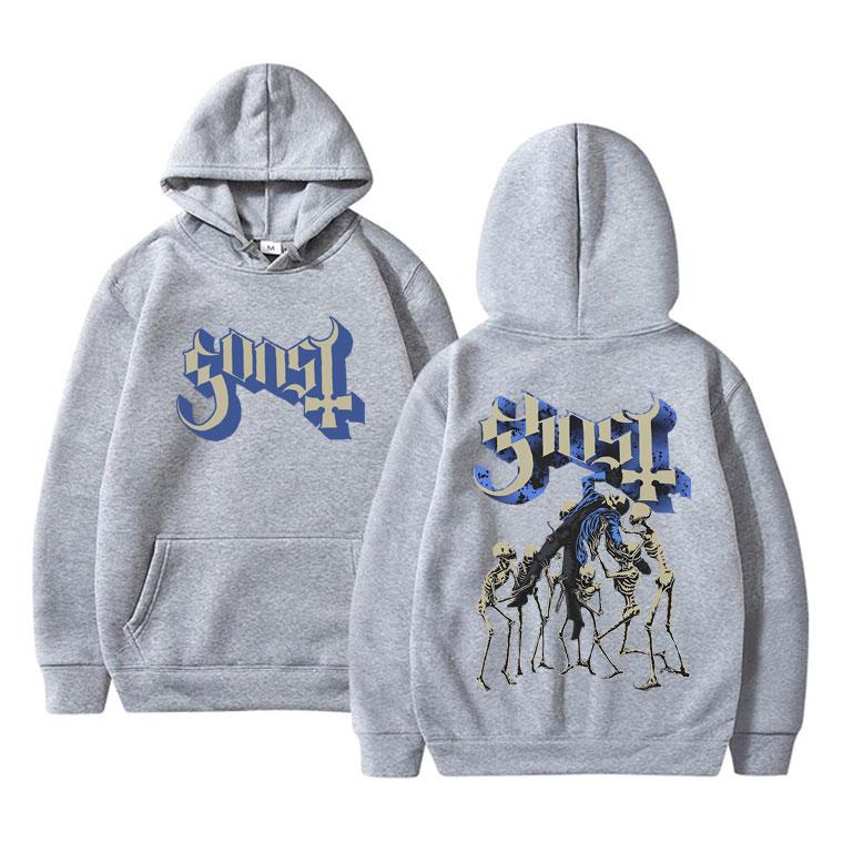 Rock Band Ghost Hoodie Skeleton Graphic Hoodies Men Vintage Gothic Punk Metal Sweatshirt Male Casual Popular Hooded Sweatshirt