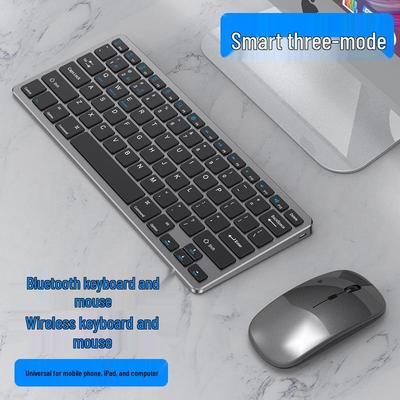 Bluetooth Kabelloses Wiederaufladbares Tastatur- und Maussset: Leise Büronutzung
