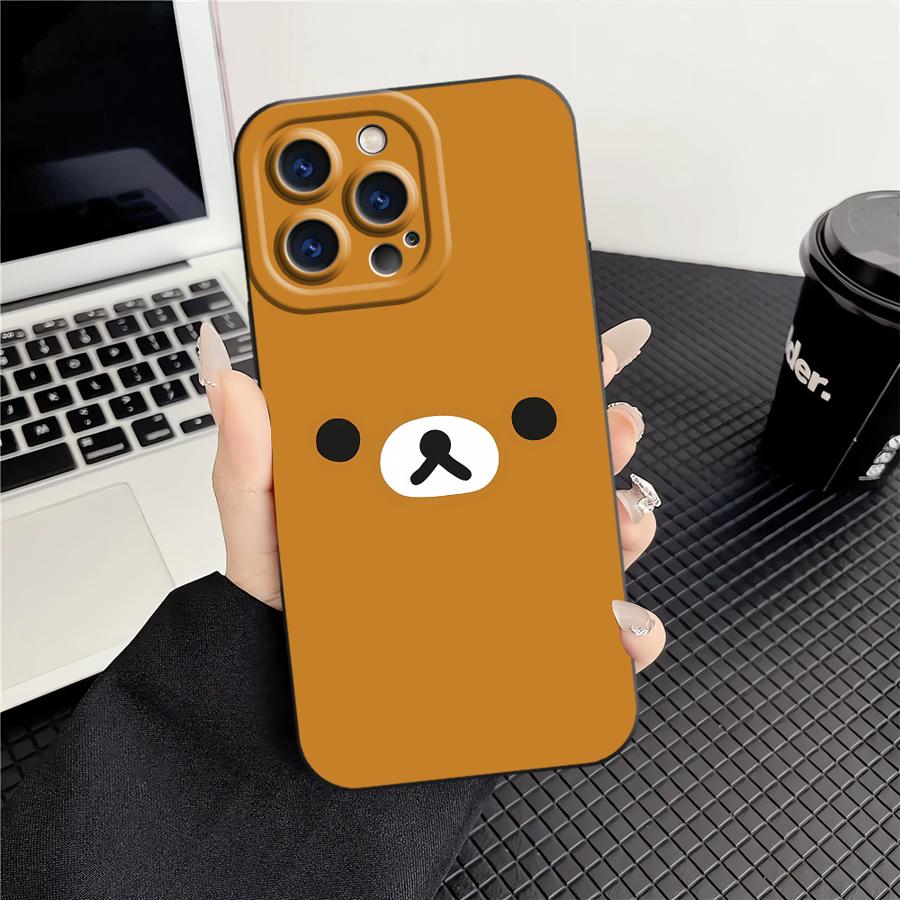 Cartoon Rilakkuma Bear TPU Phone Cover Case for Apple iPhone 17 Pro Max Air 11 14 13 15 Pro 16 12 Plus