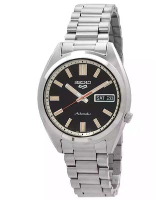Reloj deportivo automático SRPK89K1 100M para hombre, serie 5 SNXS, acero inoxidable, esfera lavada en negro intenso