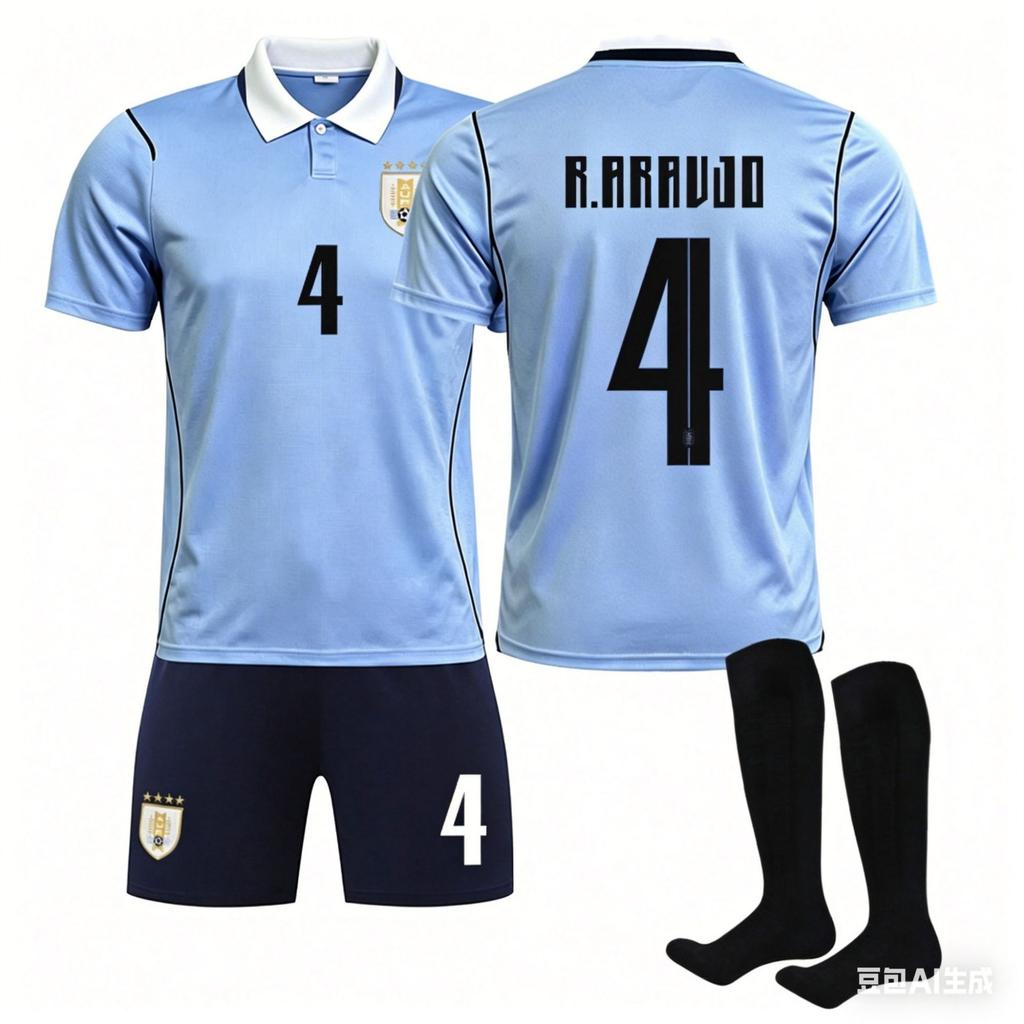World Cup Uruguay Home Football Jersey Set No. 9, Jersey.