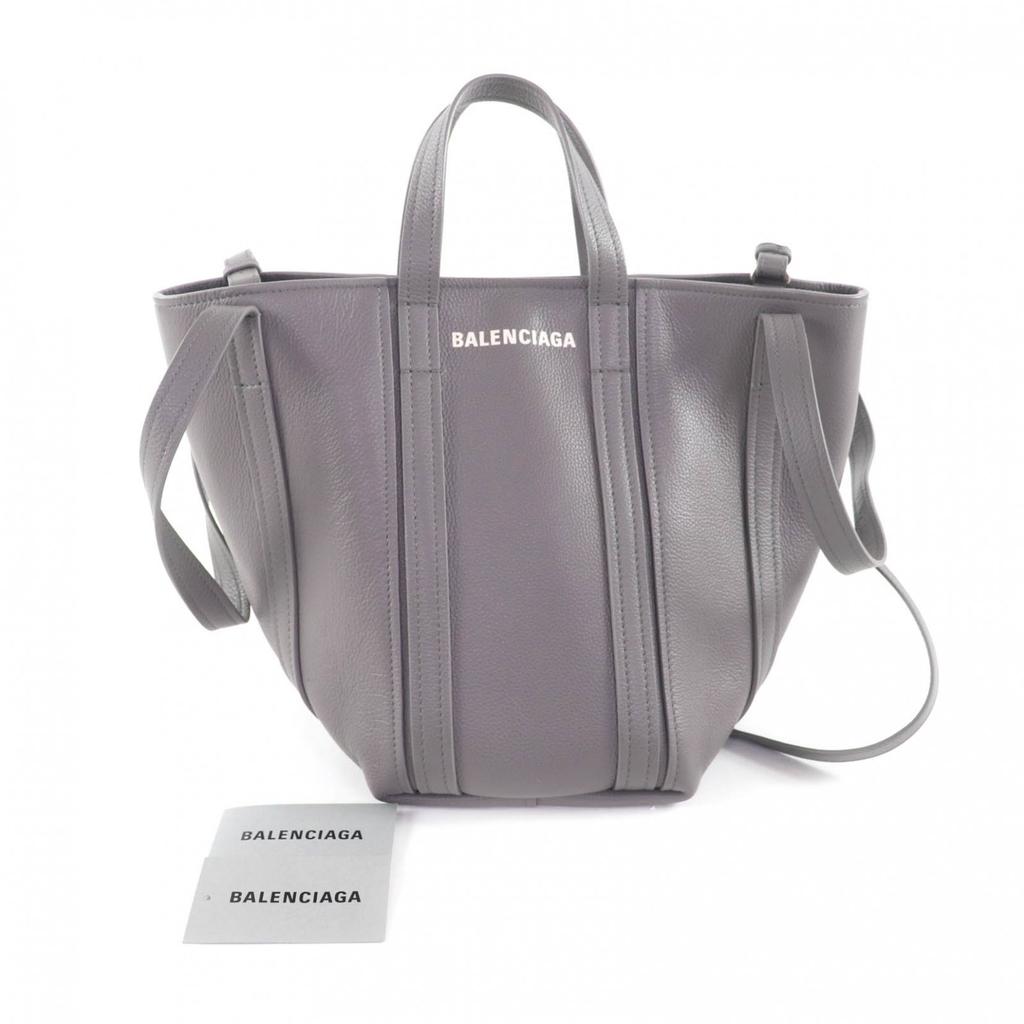 Great BALENCIAGA Tote Bag Everyday North South Small gray leather Women 672791 Used