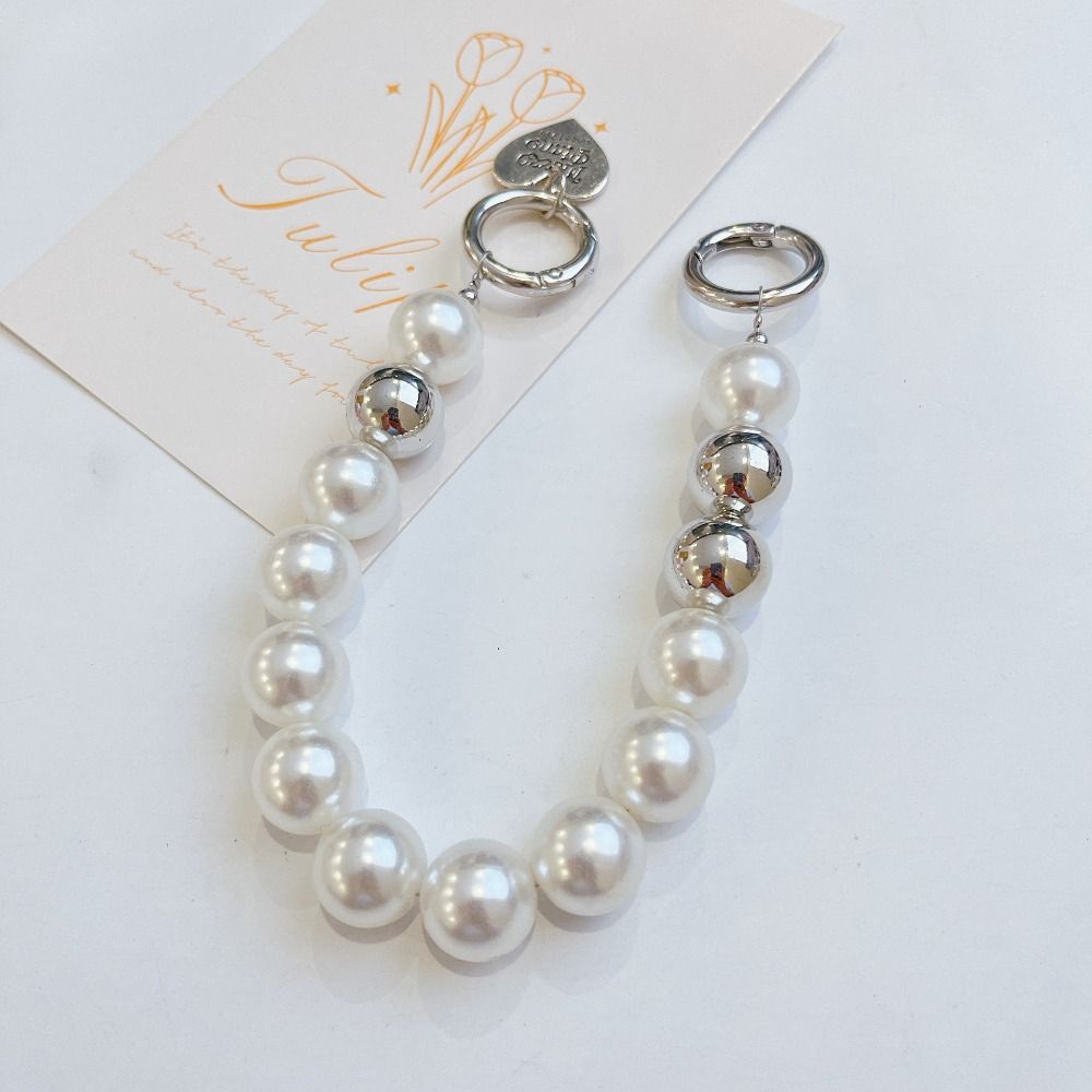 

Pearl Phone Lanyard Beaded Bag Accessory 2024 Bag Pedant Gift серебряный