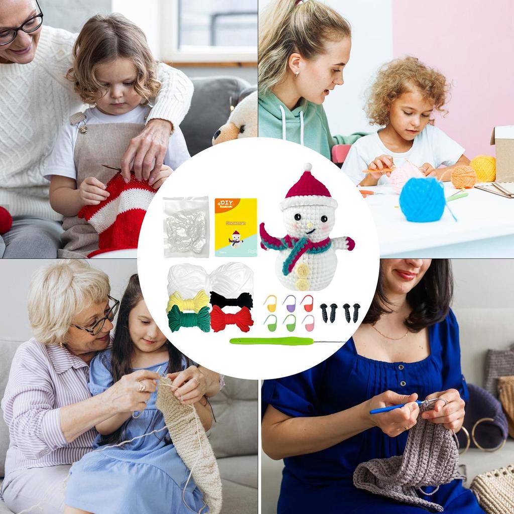 Crochet Kits Christmas Snowman Craft Supplies Easy Crochet Kit With Video Tutorials For Teens Women Men Home Relaxation Holiday