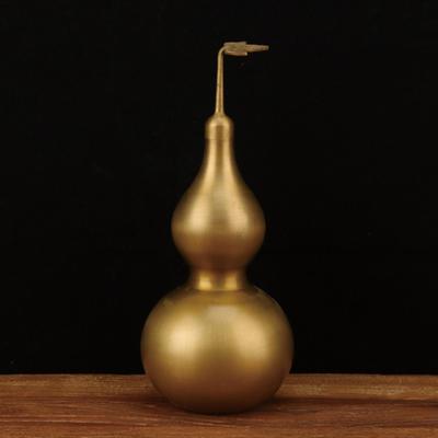 Bagua Gourd Statue Hulu Calabash Figurine Feng Shui Ornament Desk with Leaf and Openable Lid Wu Lou