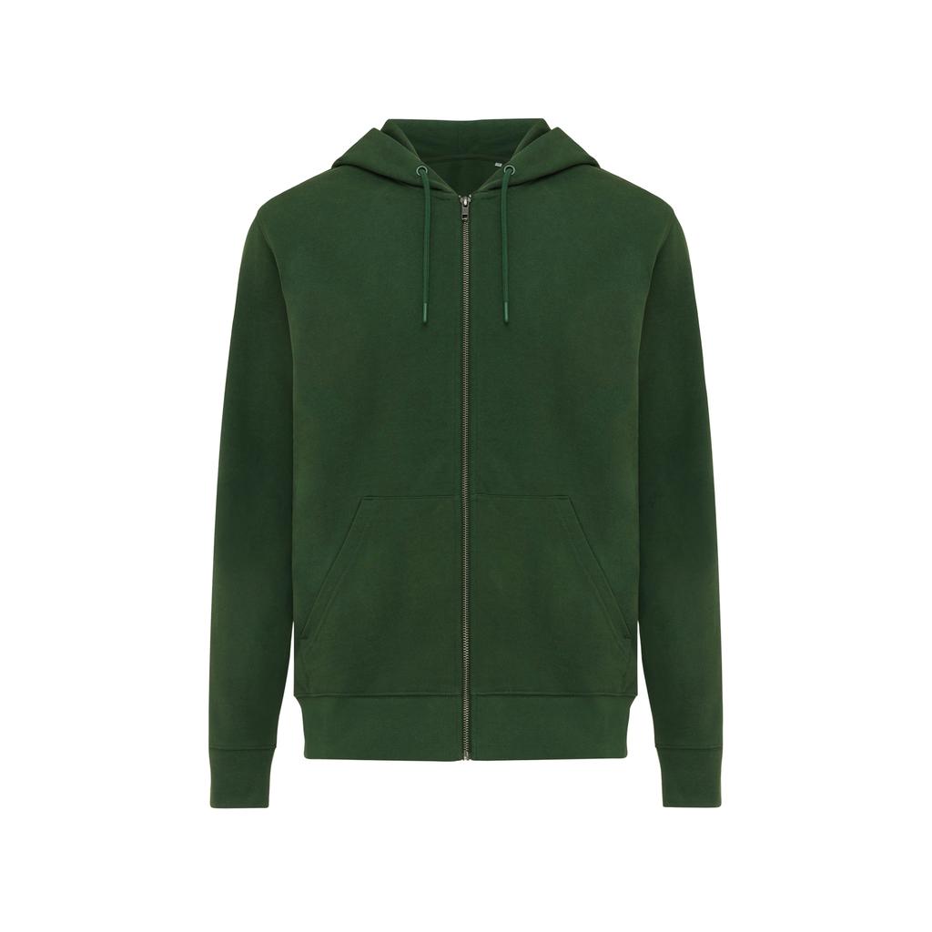 Iqoniq Unisex Erwachsenen Abisko Recycelter Baumwoll Kapuzenpullover mit durchgehendem Reißverschluss