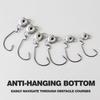 10PCS Metal Fishing Worm Lure Hooks Silver Seawater Freshwater Fishhook Swing Jig Tackle  Fishing