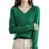 Wowcarbazole Ribbed Knit Long Solid Cut and Sewn Stylish and Stretch Knitwear for Fall and Perfect for Commuting Women's V-Neck Sweater, Sleeve,