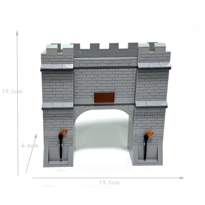 MOC building blocks Ancient castle walls, gate towers, corner towers, carriage building blocks