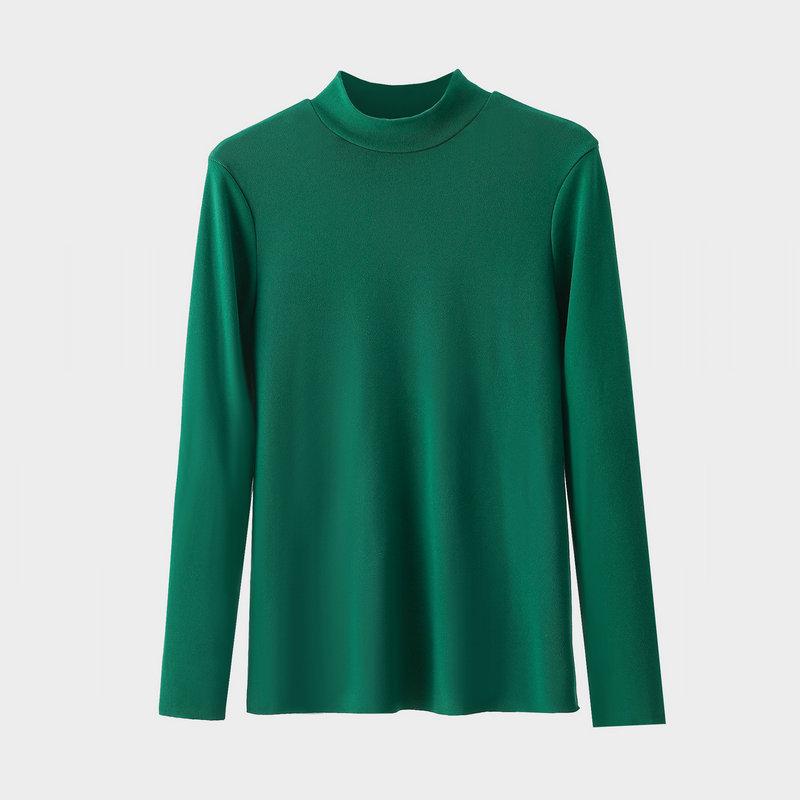 Women's Thermal Velvet Long-Sleeve Turtleneck Top for Fall/Winter