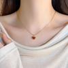 Elegant French Red Heart Oil Painting Necklace: Light Luxury and Versatile Fashion Collarbone Chain