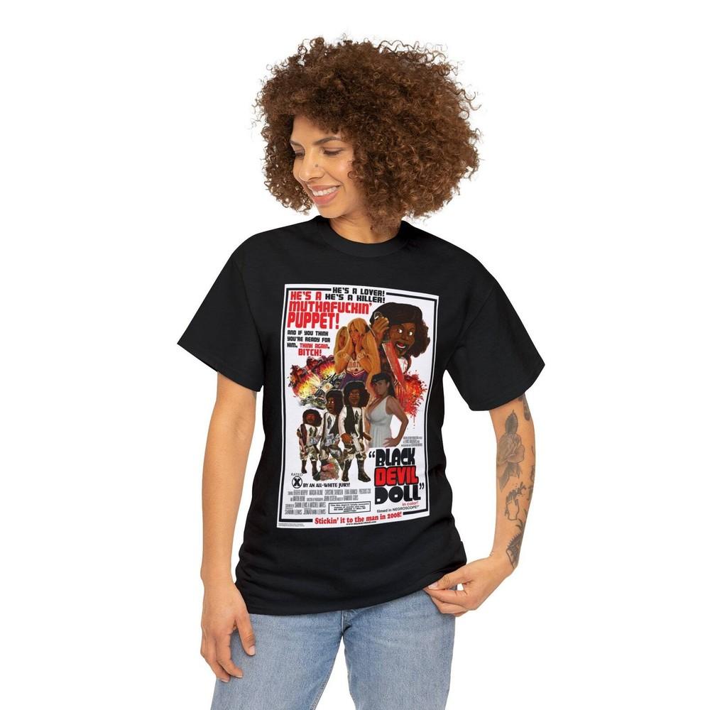 Black Devil Doll Movie Fan Shirt Vintage Black Movie Tshirt Horror Movie Graph Unisex T-Shirt XL