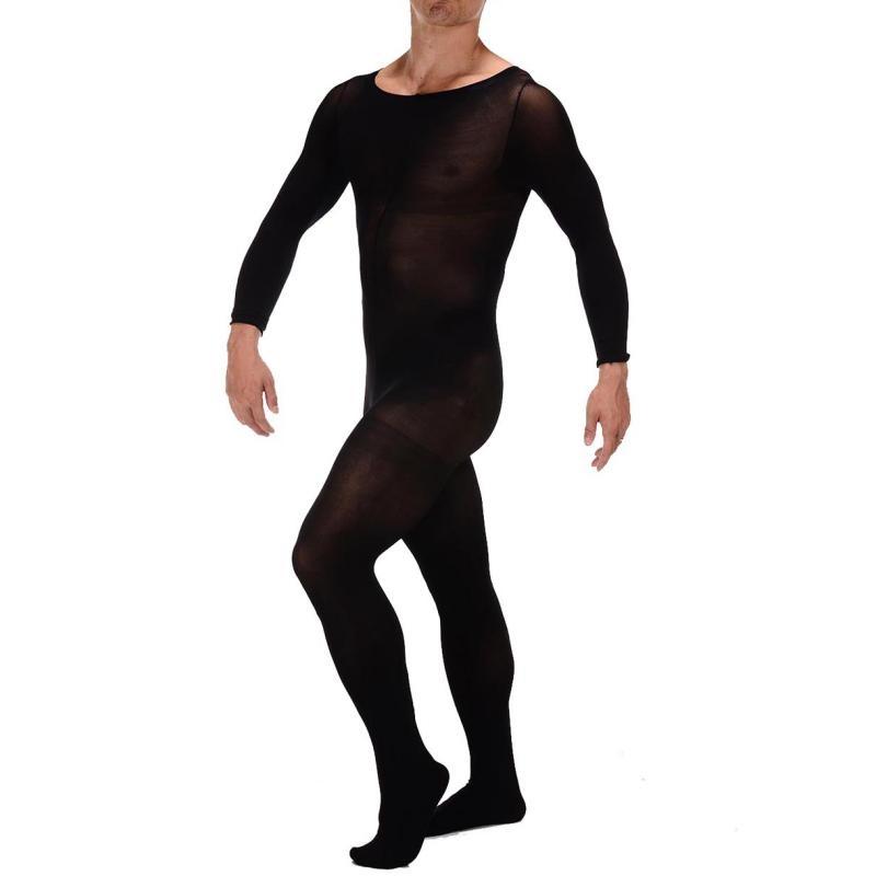 Transparent Long Sleeve Teddies Bodysuits Underwear for Men Erotic Plus Size Body Suit Men Underwear Body Stocking