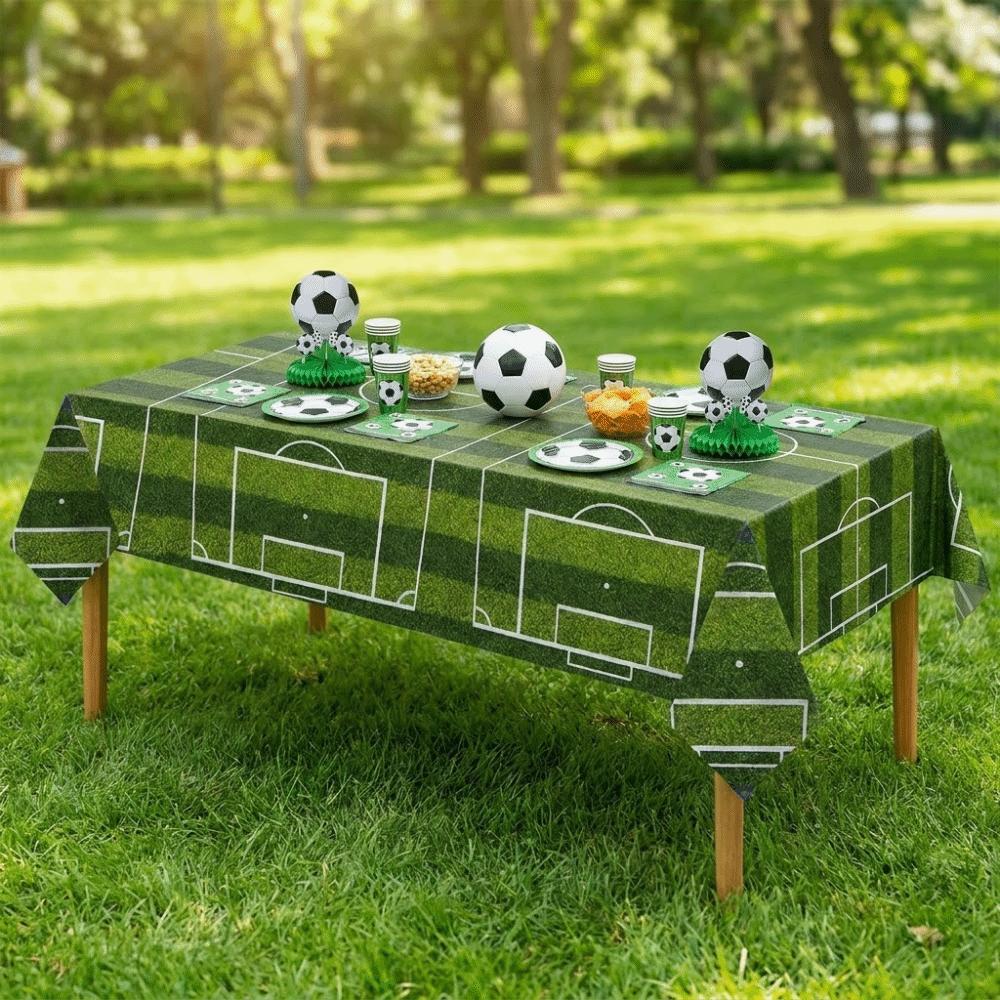 Einweg-Fußball-Thema Tischdecke Plastik-Fußball-Banner Fußball-Tischabdeckung Tischdekoration