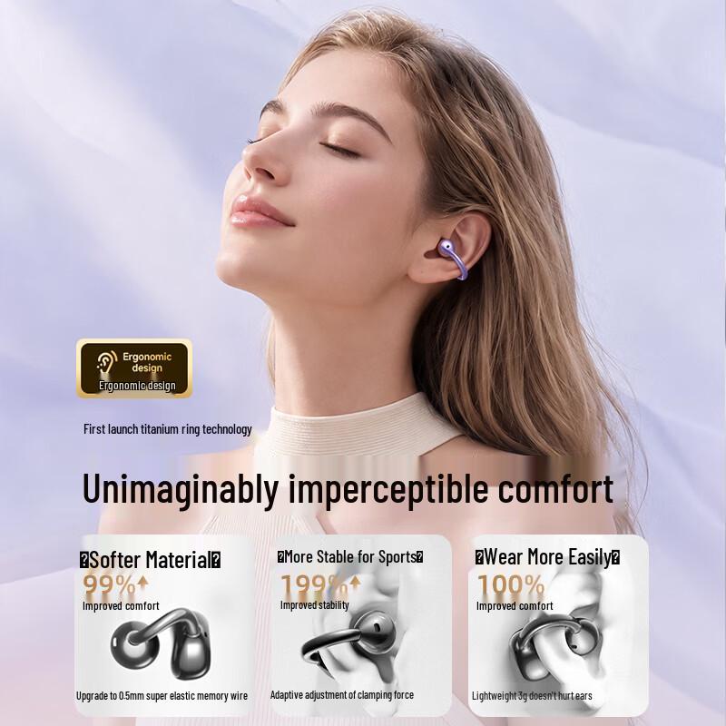 ChuanGu 2026 Bone Conduction Ear Clip AI Translator Sports Earbuds