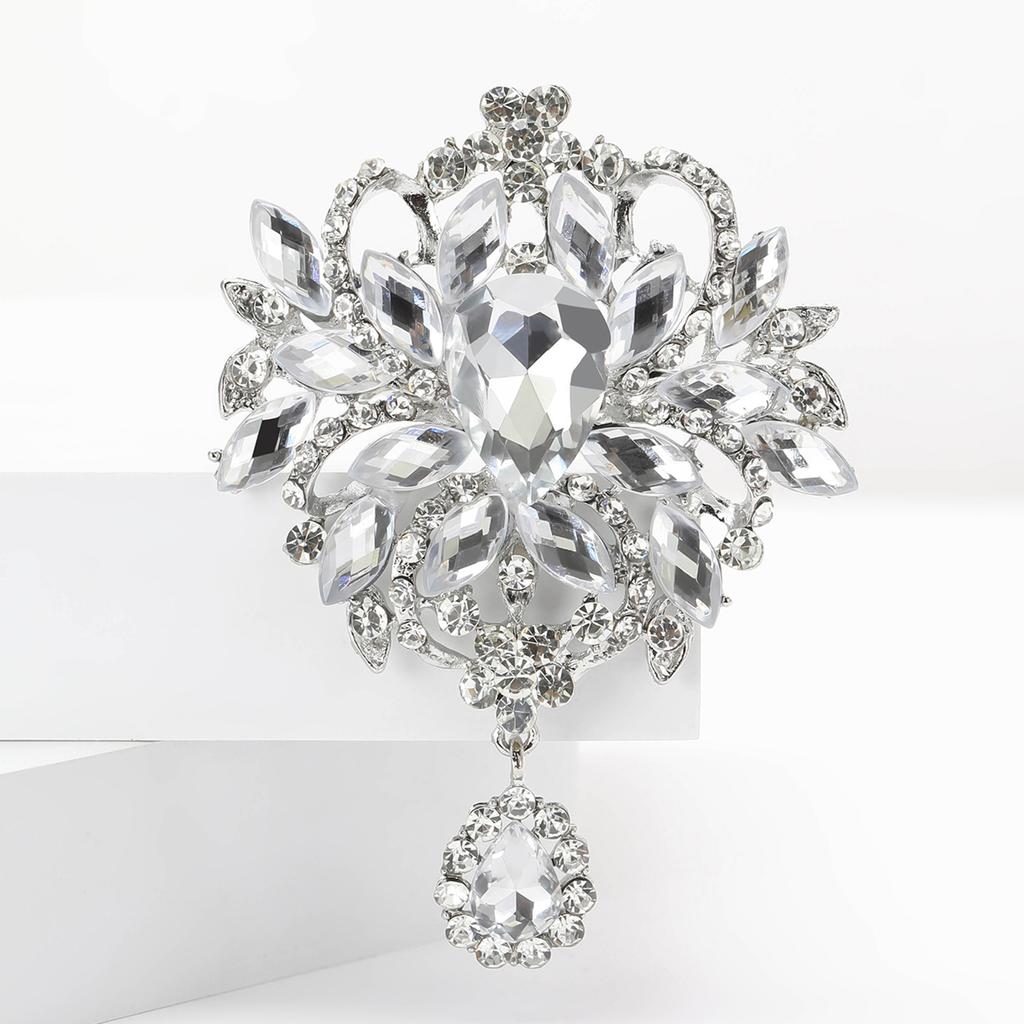 Hänge av kristallglasbrosch för kvinnor unisex strassnålar bankettfest ryggsäck presenter smyckestillbehör