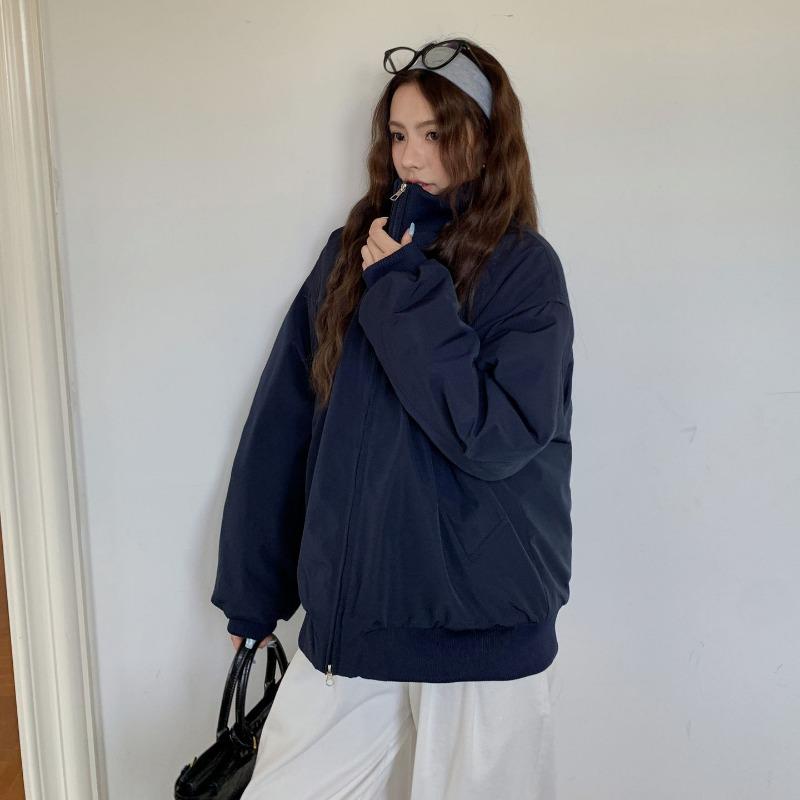 Giacca Piumino Invernale Coreana da Donna Corta Oversize Larga Cappotto da Baseball Caldo Cotone