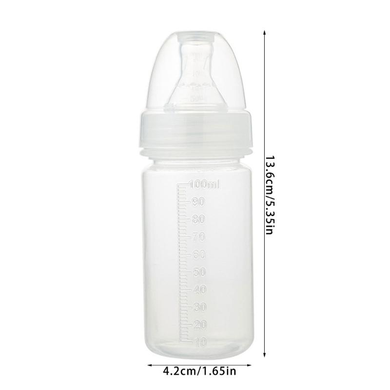 100ml Infant Feeding Bottle with Silicone Nipple Design Leak Proof Portable Milk Container Case For Preterm Baby