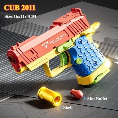 Continuous Firing Mini Toy Gun Shell Throwing Education Gun Model Empty Hanging Soft Bullet Pistol for Children Birthday Gifts