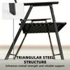 Folding Garden Chairs Set of 2, Outdoor Dining Chairs with Wide Texteline Seat, High Back and Armrests, Black