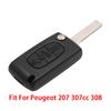 X Autohaux Auto 2 Buttons Uncut Insert Key Fob Case Remote Control Shell Car Accessories for Peugeot 106 107 206 207 306 307