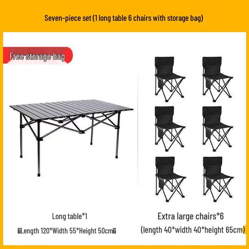 Portable Outdoor Folding Table and Chair Set - Perfect for Camping, Picnic, Patio, and BBQ