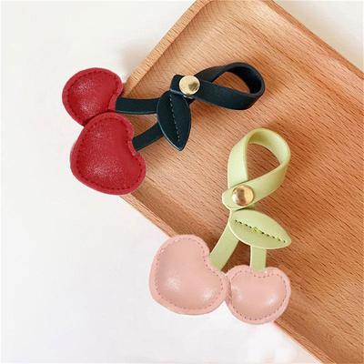 Women Keychain Cherry Pendant Chelsea Creative Bag Schoolbag Love Leather Bag Charm Accessories Vintage Versatile Bag Keychain