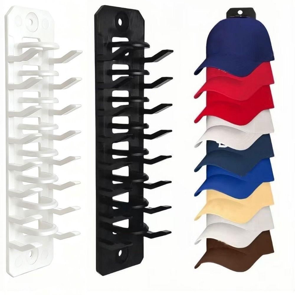 Closet Cap Rack Hat Organizer for Baseball Caps Sundries Storage Plastic Adhesive Hat Hooks for Door Closet Space Saving