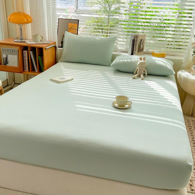 Cearceaf de pat, din bumbac moale, cu benzi elastice, culoare uni, huse de saltea antiderapante, cearceaf pentru pat dublu king-size 140/160/200