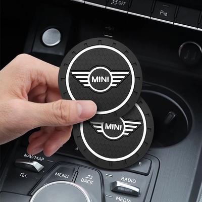 Car Coaster Pad Anti-slip Anti Coaster Water Cup Slot Decorate for BMW MINI R55 R56 F55 F56 R57 R58 R59 Cooper One JCW Clubman