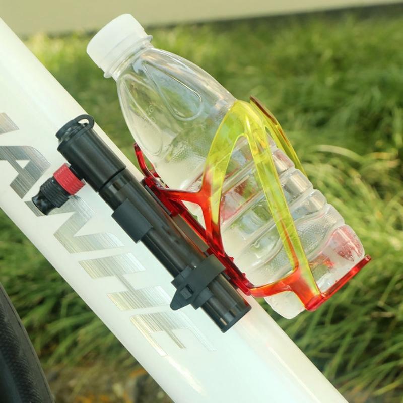 Portable Bike Tire Inflator Double Valves Portable Small CO2 Cycle Tire Pump Fast Inflator Space Saving Frame Mount