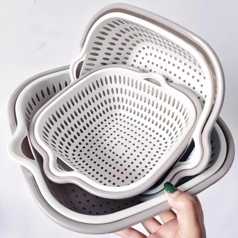 2/6/8Pcs Kitchen Sink Vegetable Drainer Fruit Basket For Fruit Washing Plastic Basin Vegetable Washing Basin Drain Basket Basin
