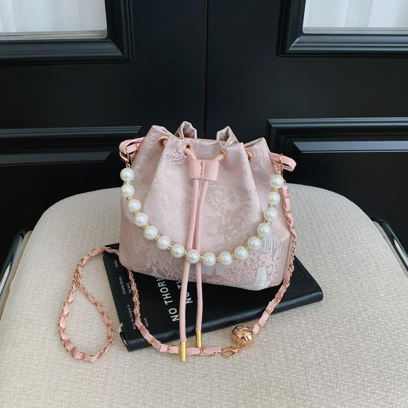 Pearl Stylish Elastic Drawstring Trend-forward Crossbody and Shoulder Bag for Carrying Water Buckets
