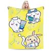 Chiikawa Cute Cartoon Manga Blanket Hachiware Usagi Wool Vintage Soft Throw Blanket for Home Decoration