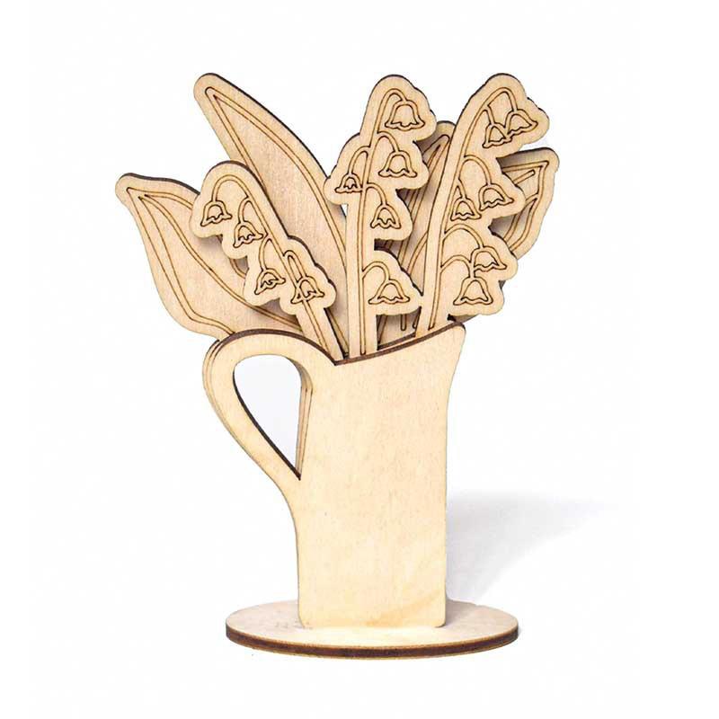 

1 шт. Букет Орнамент Креативные Подарки Деревянный Ручная Работа DIY Домашнее Украшение Живопись Поделки Ваза Украшение Искусственные Цветы Многослойный