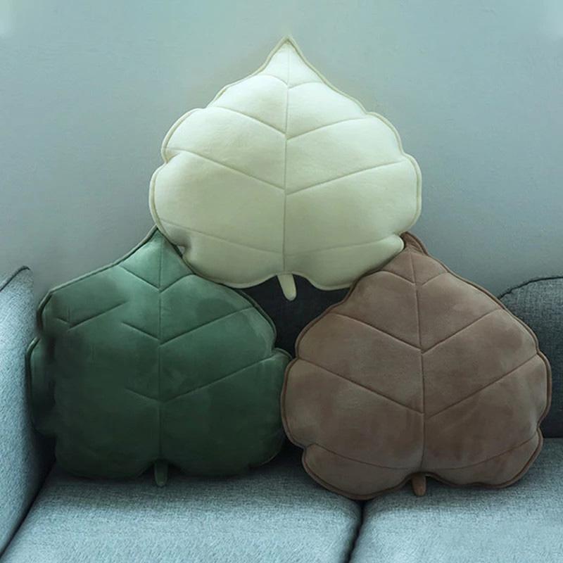 13/50cm Nordic Style 3D Leaves Pillow Soft Simulation Leaf Cushion Bedroom Back Cushion Child Bed Decor Anti-Collision Pillow