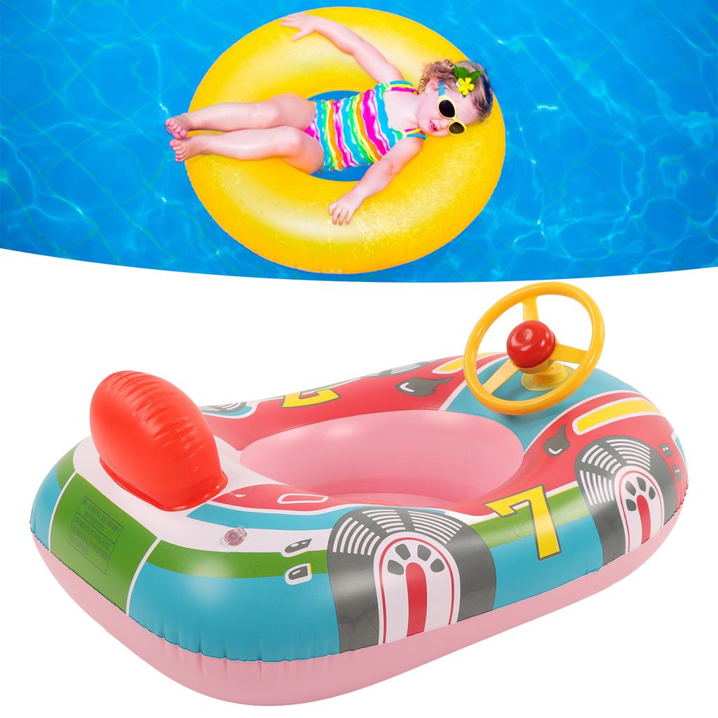 Yacht Pool Inflatable Yacht Steering Wheel PVC Anti Leakage Leg Holes Toddler Swim for Swimming