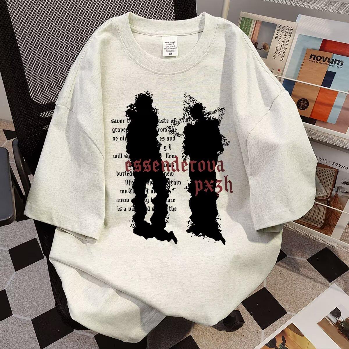 Новый летний высококачественный мужской свободный топ с коротким рукавом от модного бренда универсальная одежда для изменения температуры M светло-серый 1518₽