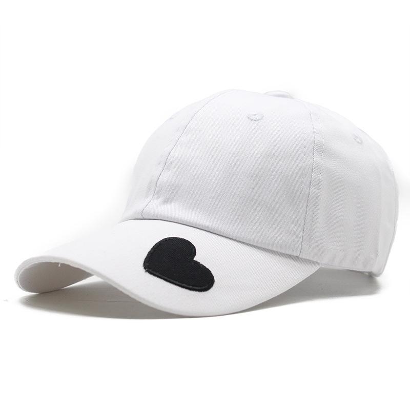 Washed Cotton Love Embroidery Baseball Cap Solid Color Cotton Cap Outdoor Sun Hat