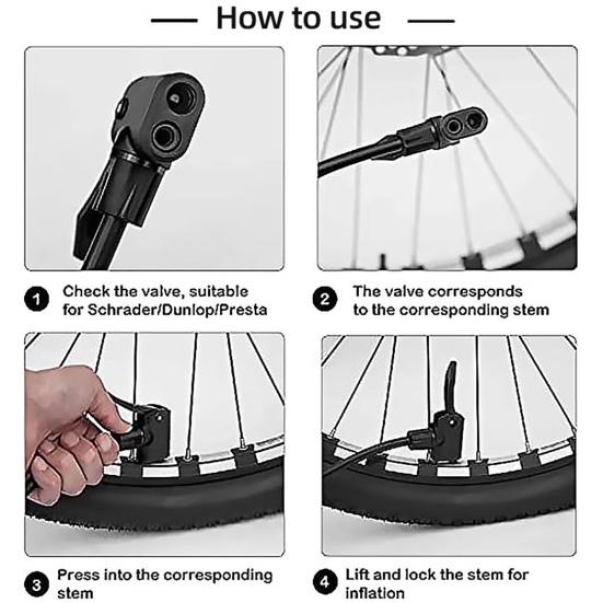 Universal sem vazamentos resistente ao desgaste inflador de pneus de alta pressão ferramenta de reparo de bicicleta de velocidade rápida