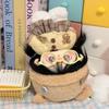 20cm Cute Cotton Plush Girl Doll with Bear Toast Outfit - Adorable and Original
