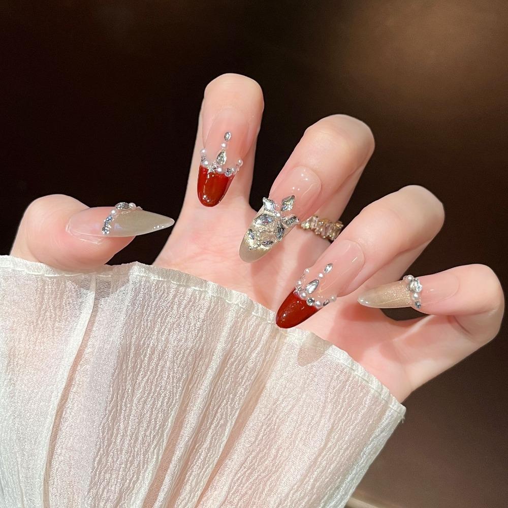 2026 New Year's Wear Nail Lion Nail Art Pure Handmade Cat's Eye Nail Art Handmade Fake Nail Patch Removable