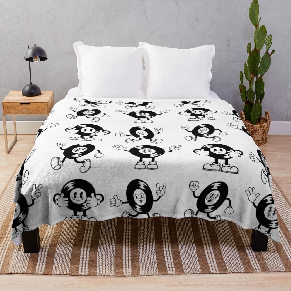 Vintage Vinyl Cartoon Characters Pack Throw Blanket