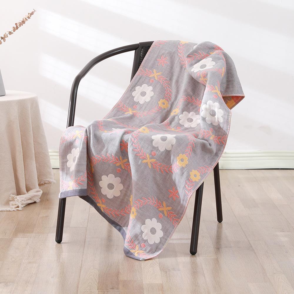 Bohemian Floral Bath Towel for Women Children, Soft Cotton Gauze, Bathroom, High Quality, 70*140