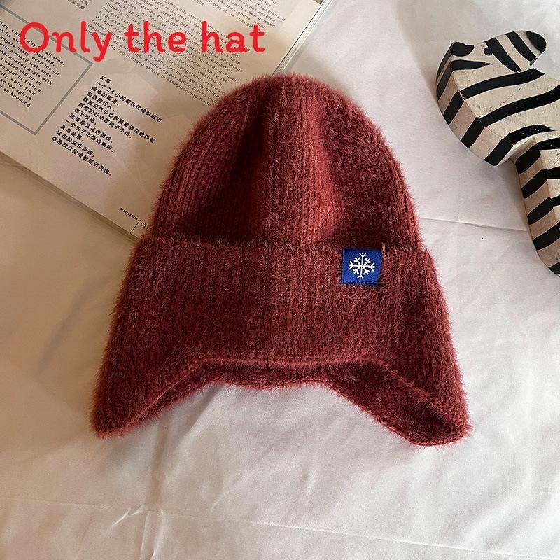 Soft Polyester Knit Ear Cover Hat For Autumn Winter Casual Womens Wear