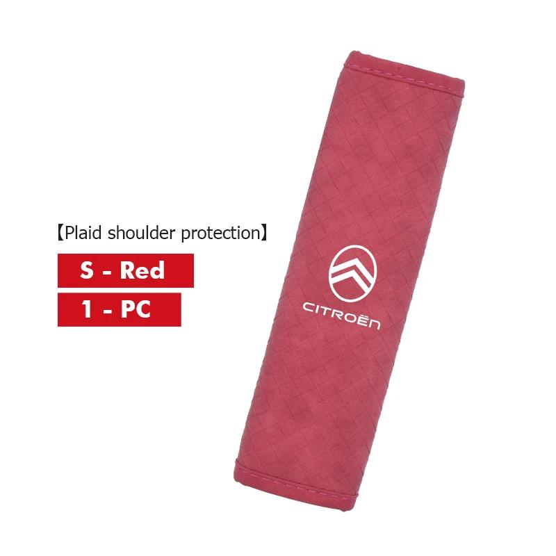 

Leather Car Seat Safety Belt Cover Shoulder Guard Protector Pad For Citroen C4 C3 C5 C1 C2 C6 VTS C4L DS3 DS4 DS5 Grand Berlingo