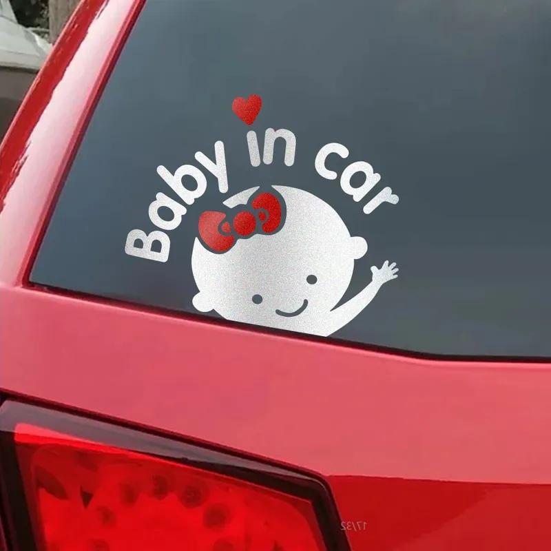 3D Cartoon Sticker Baby In Car Auto Window Glass Funny Creative Baby on Board Decor Personalized Decoration Exterior Accessories