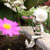 Skeleton Fishing Figurine Resin Halloween Ornaments  Landscape Garden Yard Pond Decorations Crafts Fisher Sculpture Gifts